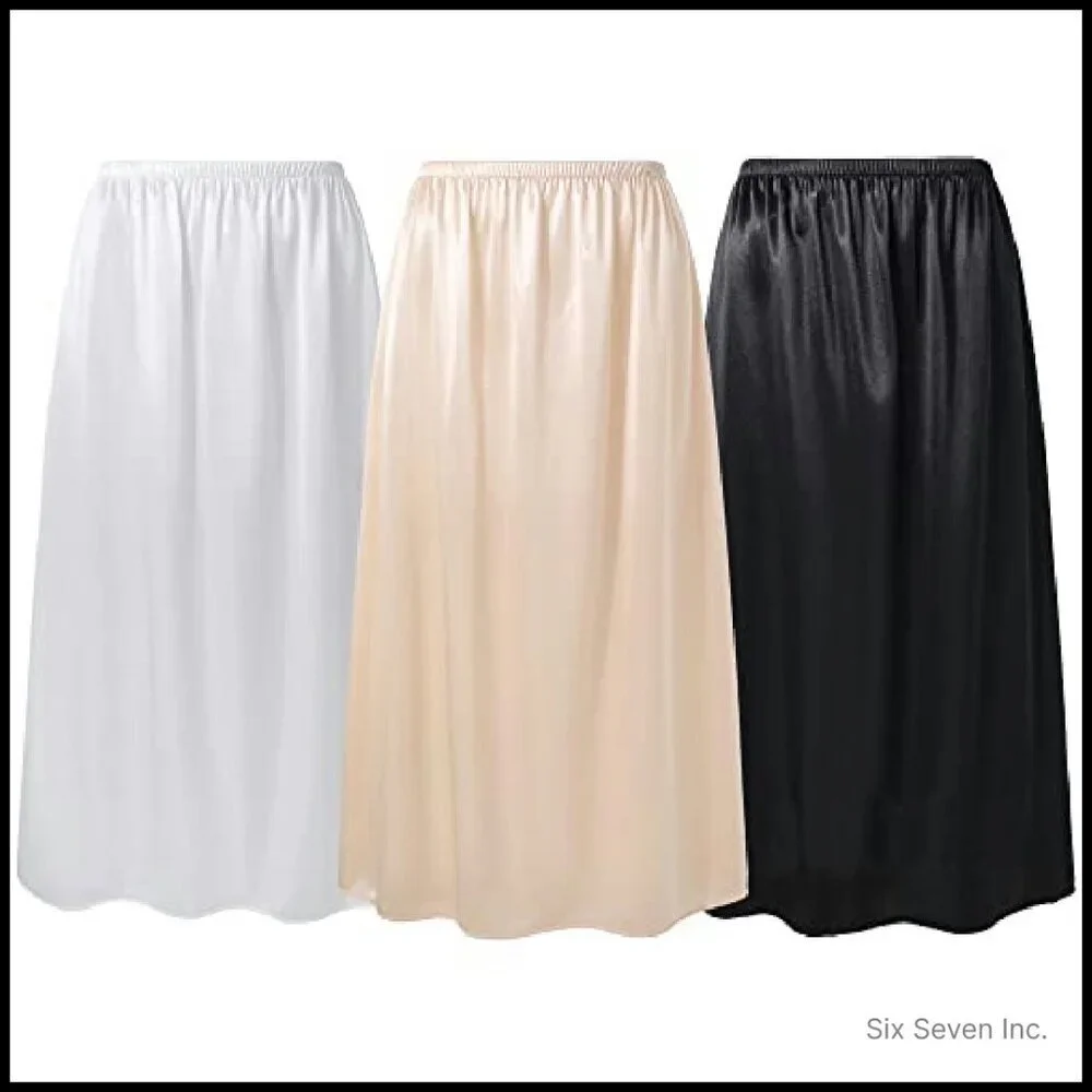 Silky Half Slip Set Elegant Minimal Chic A-Line Underskirt Dress Extender
